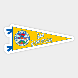 San Bernardino Flag Pennant Sticker